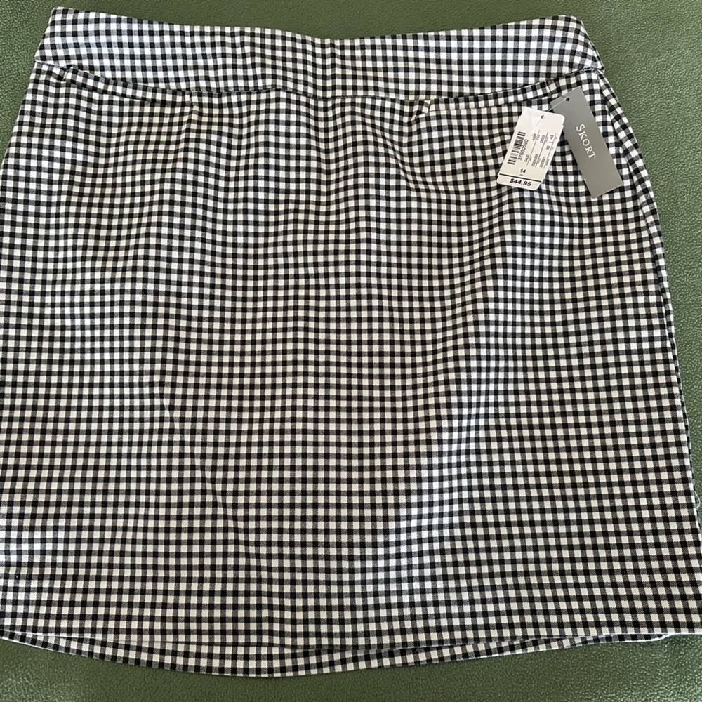 Christopher & Banks Black and White Gingham Skort